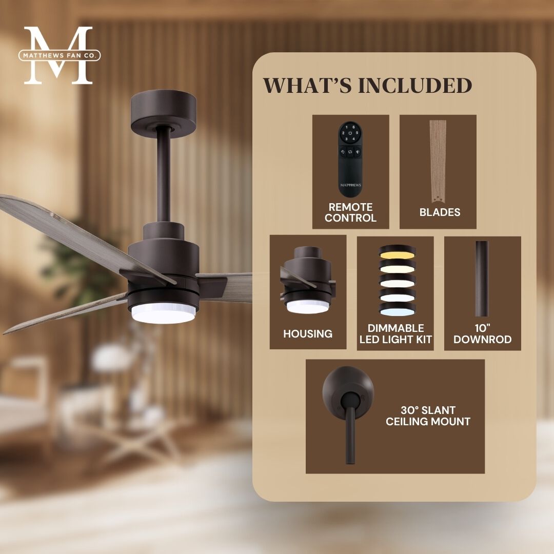 Atlas Alessandra - LK 72 inch Textured Bronze with Gray Ash Tone Blades Ceiling Fan